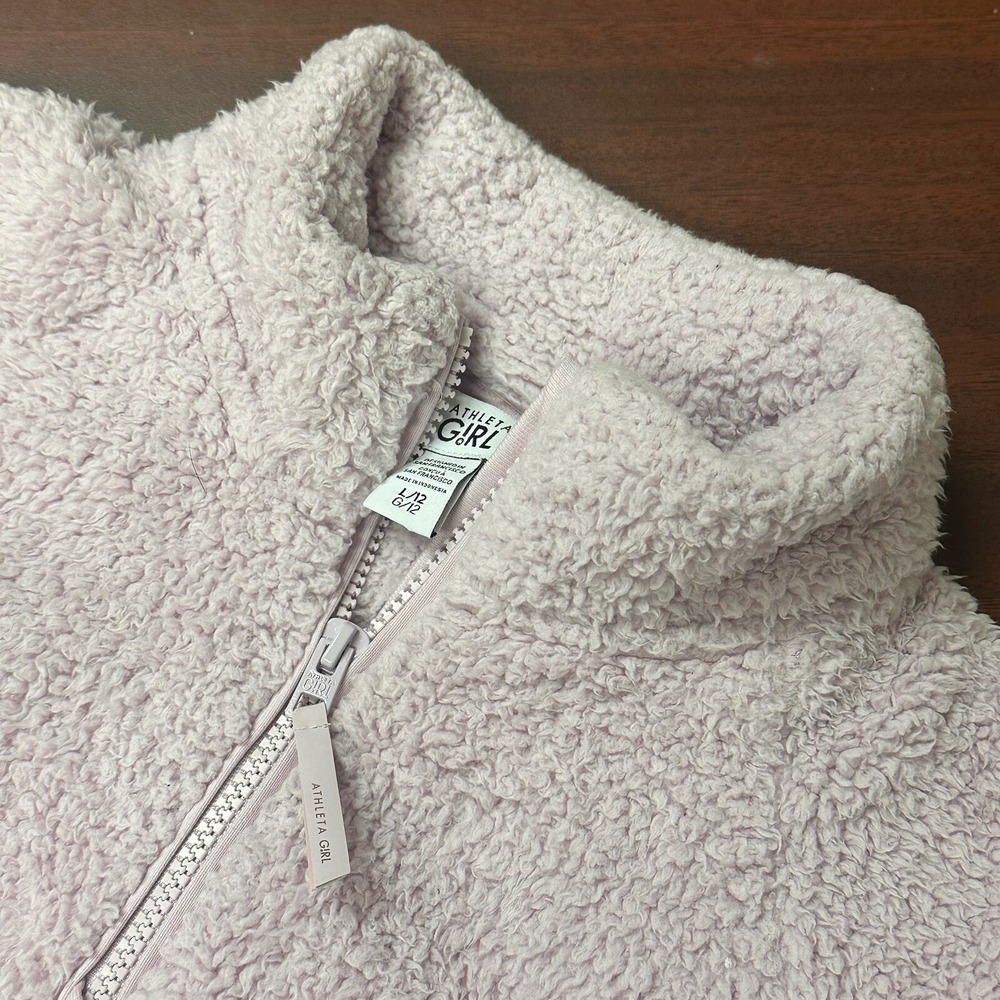 Athleta Girl 1/4 Zip Pullover Fleece Girls Large 12 Snug Sherpa Soft Outdoors